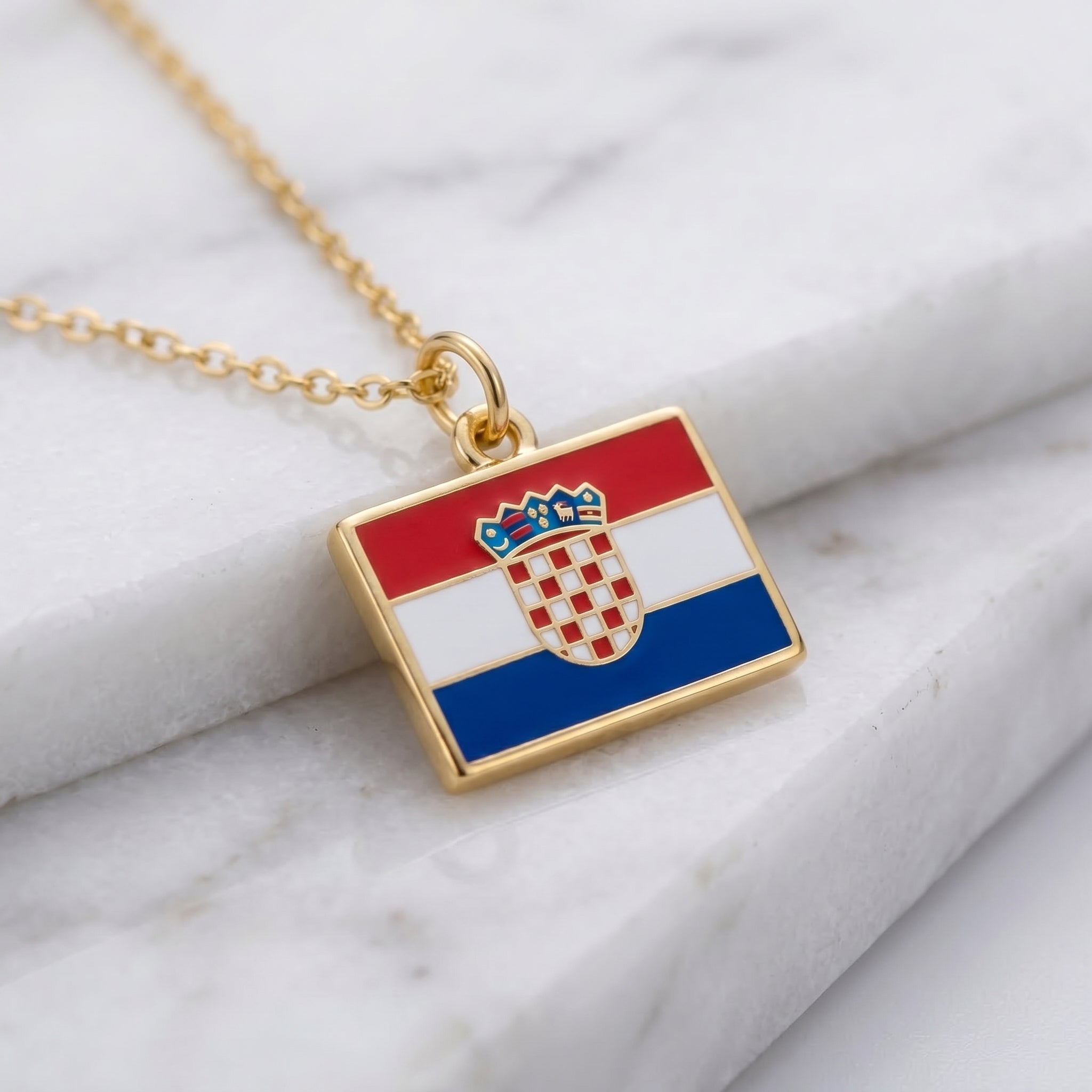 Horvátország zászló charm